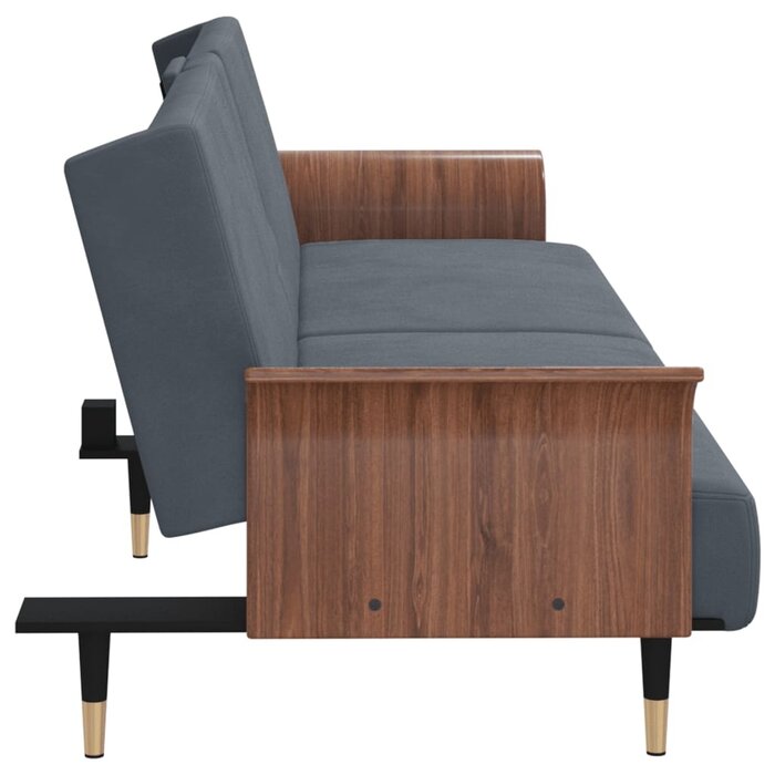 Vidaxl Canapé-lit velours gris foncé - 224 cm - 35% de remise