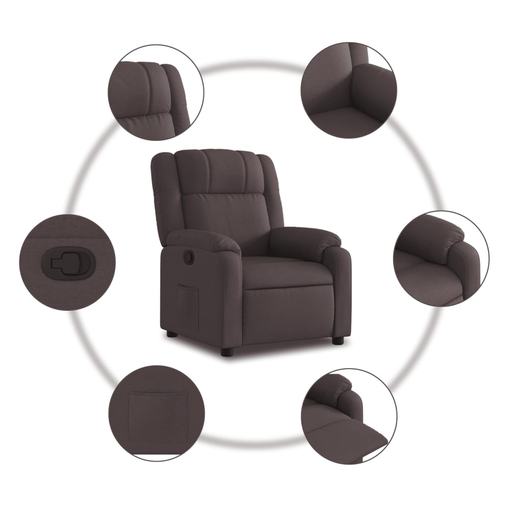 Vidaxl Fauteuil inclinable marron foncé - 35% de remise