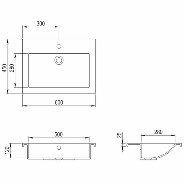 Vidaxl Vasque de salle de bain en granit noir 600x450 mm - 35% de remise