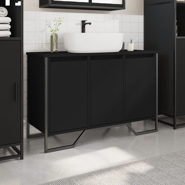 Vidaxl Meuble sous-vasque 91x35x60 cm noir - 34% de remise