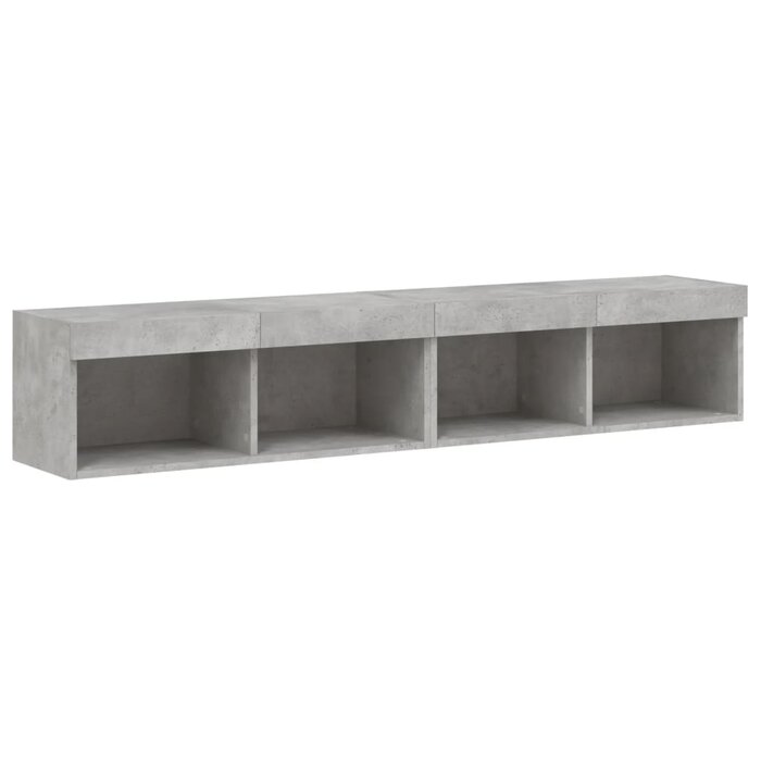 Vidaxl Lot de 2 meubles TV muraux LED gris béton - 33% de remise