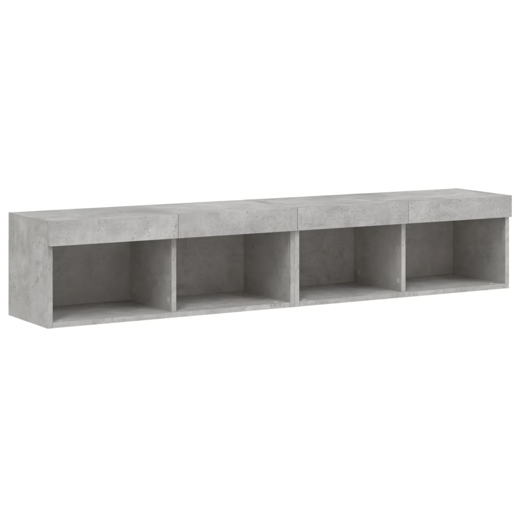 Vidaxl Lot de 2 meubles TV muraux LED gris béton - 33% de remise