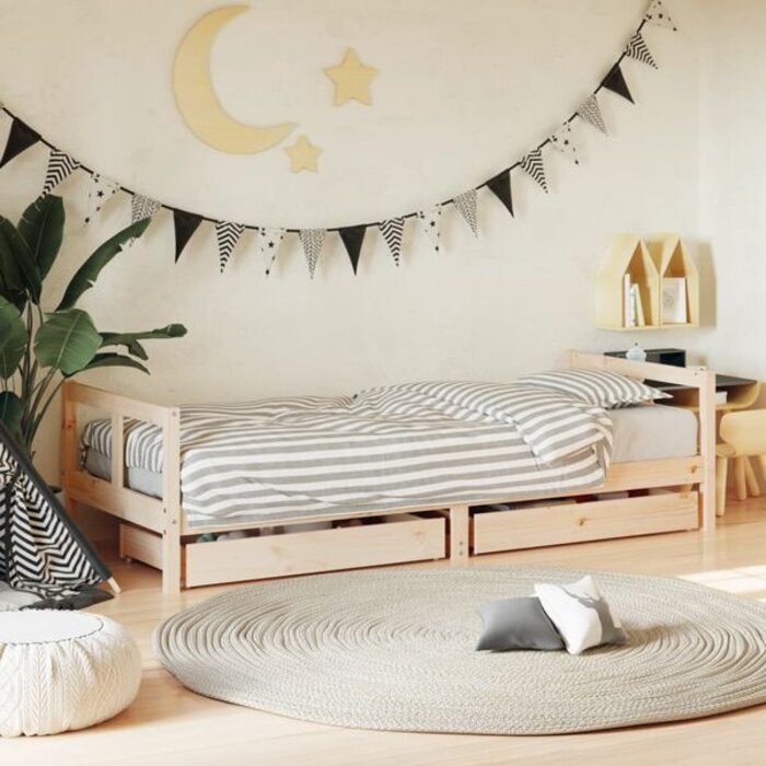 Vidaxl Lit enfant 80x200 cm en pin massif avec tiroirs - 34% de remise