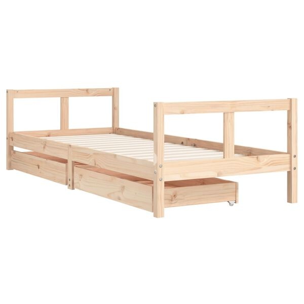 Vidaxl Lit enfant 80x200 cm en pin massif avec tiroirs - 34% de remise