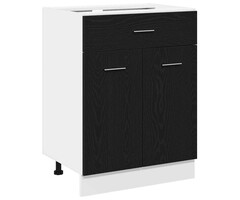 Vidaxl Meuble de cuisine noir chêne 60 cm - 34% de remise