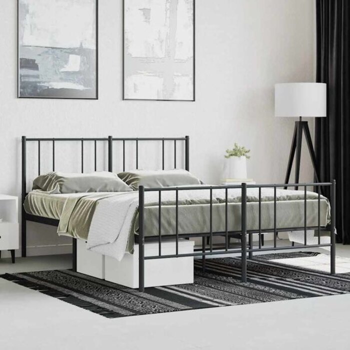 Vidaxl Cadre de lit métal noir 140x190 cm - 34% de remise