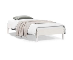 Vidaxl Cadre de lit en pin massif 140x200 cm blanc - 71% de remise