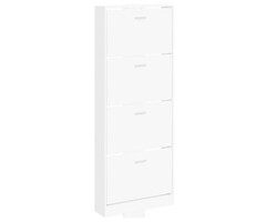 Vidaxl Meuble à chaussures blanc 4 tiroirs - 59x17x150 cm - 60% de remise