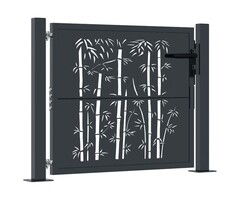 Vidaxl Portillon de jardin design bambou 100x75 cm anthracite - 48% de remise