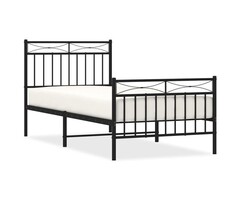 Vidaxl Cadre de lit en métal noir 90x200 cm - 46% de remise