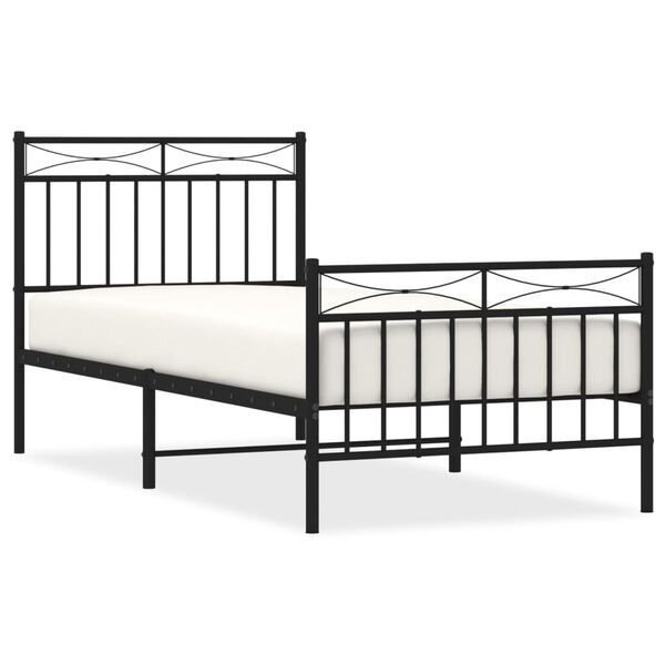 Vidaxl Cadre de lit en métal noir 90x200 cm - 46% de remise