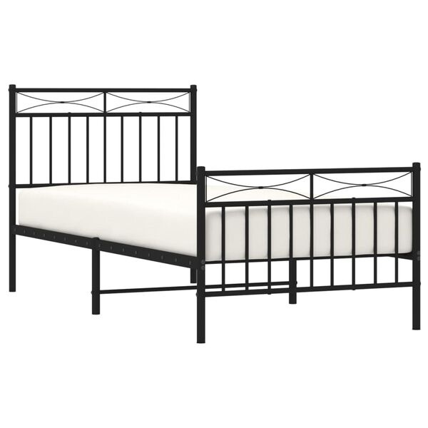 Vidaxl Cadre de lit en métal noir 90x200 cm - 46% de remise