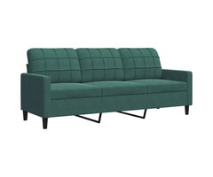 Vidaxl Canapé 3 places 180 cm velours vert foncé - 47% de remise