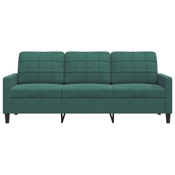 Vidaxl Canapé 3 places 180 cm velours vert foncé - 47% de remise