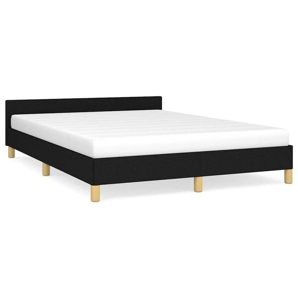 Vidaxl Cadre de lit 140x190 cm en tissu noir - 46% de remise