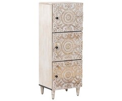 Vidaxl Armoire haute en bois de manguier blanc - 40x110 cm - 47% de remise