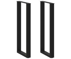 Vidaxl Lot de 2 pieds de table de bar en U acier noir 40x111cm - 40% de remise