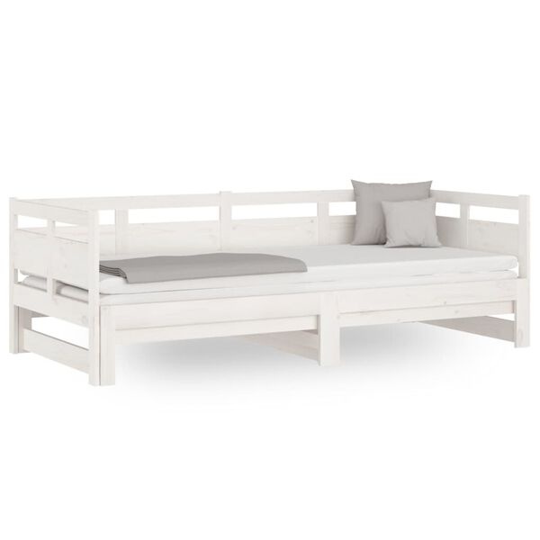 Vidaxl Canapé-lit extensible en pin massif blanc - 35% de remise