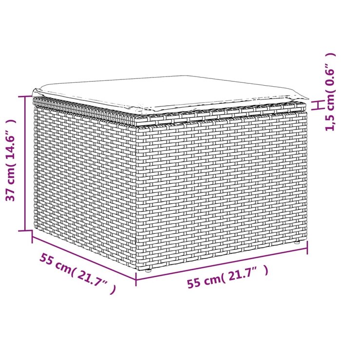 Vidaxl Pouf de jardin Beige Taille M en rotin synthétique - 33% de remise