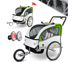 Viking Choice Remorque vélo enfant 2 places - Vert citron - 38% de remise
