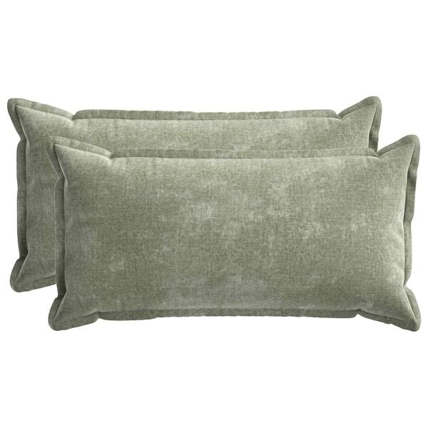 Vidaxl Lot de 2 housses de coussin 40x80cm, tissu chenille vert - 31% de remise