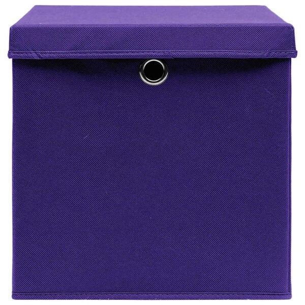 Vidaxl Lot de 4 boîtes de rangement violettes 28x28x28cm - 31% de remise