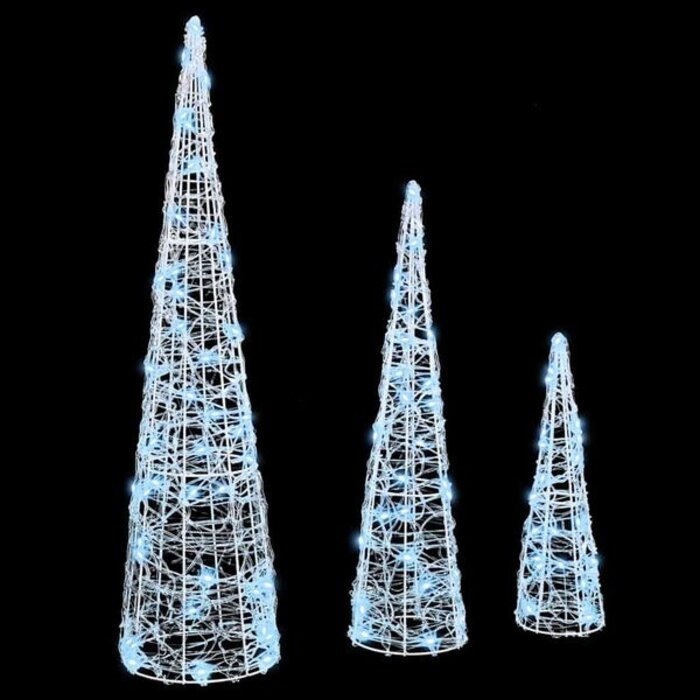 Vidaxl Set de 3 Sapins de Noël LED Acrylique - 33% de remise
