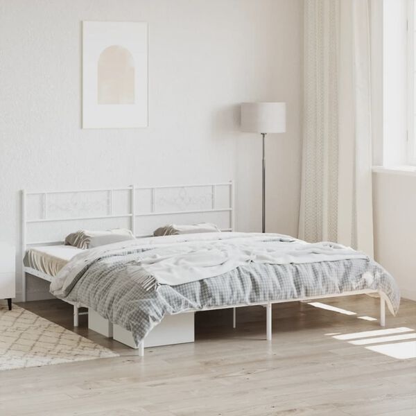 Vidaxl Cadre de lit métal blanc 180x200 cm - 34% de remise