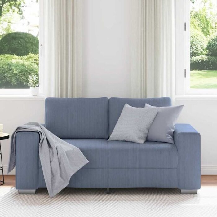 Vidaxl Canapé Loveseat bleu en velours côtelé - 35% de remise