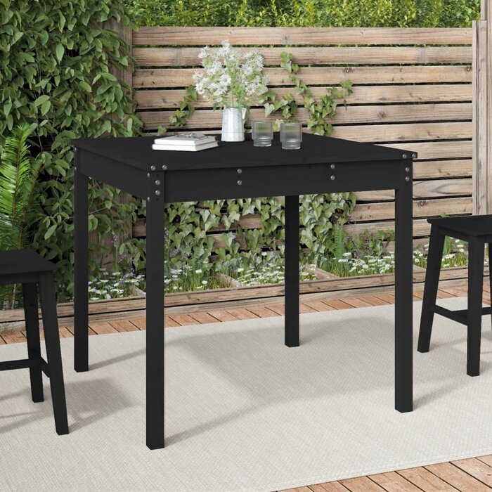 Vidaxl Table de jardin carrée en pin massif noir - 82,5x82,5x76 cm - 33% de remise