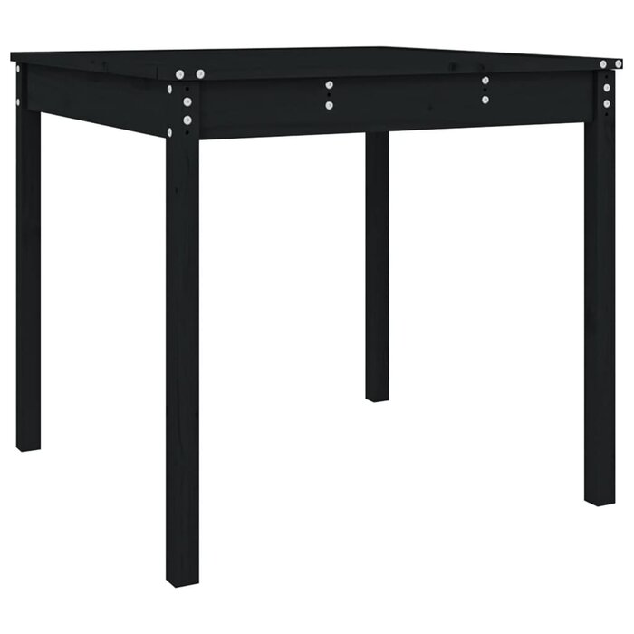 Vidaxl Table de jardin carrée en pin massif noir - 82,5x82,5x76 cm - 33% de remise
