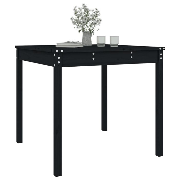 Vidaxl Table de jardin carrée en pin massif noir - 82,5x82,5x76 cm - 33% de remise