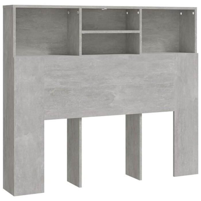 Vidaxl Tête de lit avec rangement gris béton 120cm - 33% de remise