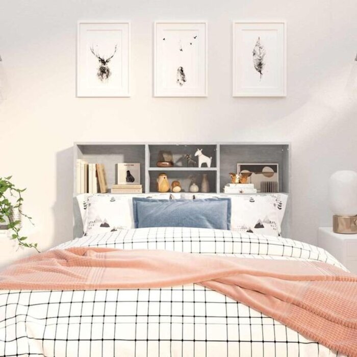 Vidaxl Tête de lit avec rangement gris béton 120cm - 33% de remise