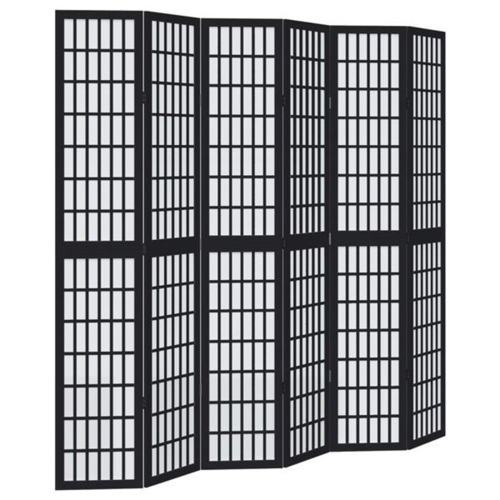 Vidaxl Paravent 6 panneaux bois massif noir - 35% de remise