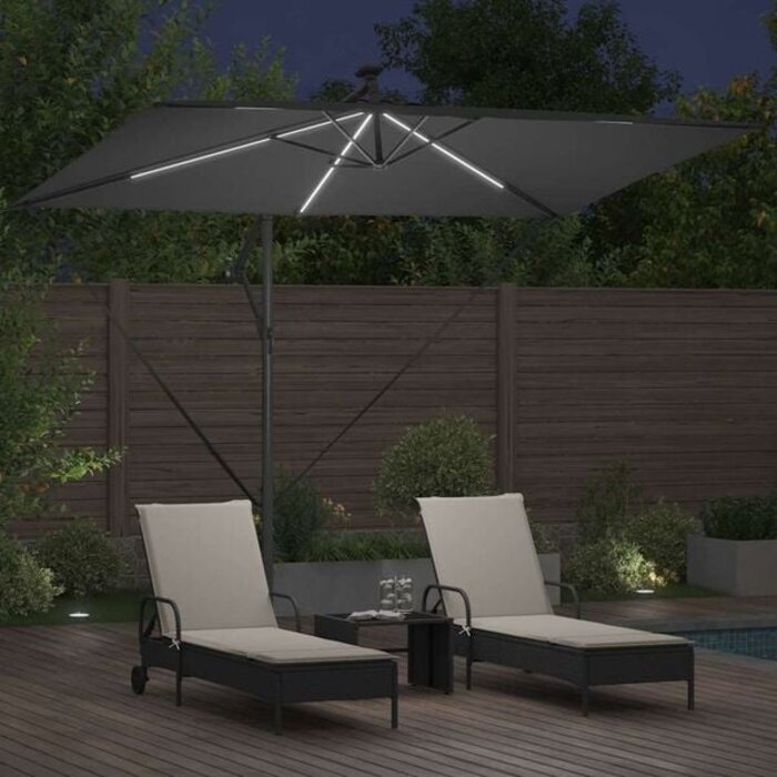 Vidaxl Parasol déporté LED anthracite 294x270 cm - 35% de remise