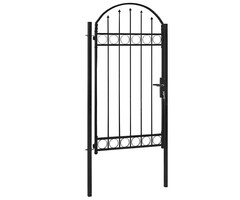 Vidaxl Portillon de jardin arqué en acier noir 100x250 cm - 35% de remise