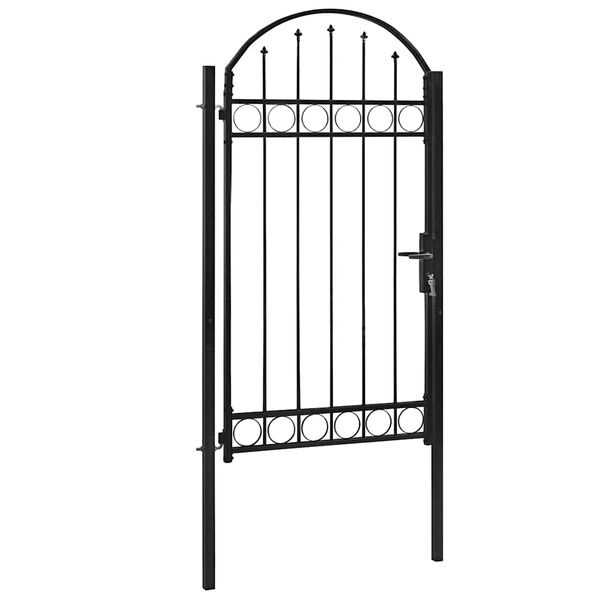 Vidaxl Portillon de jardin arqué en acier noir 100x250 cm - 35% de remise