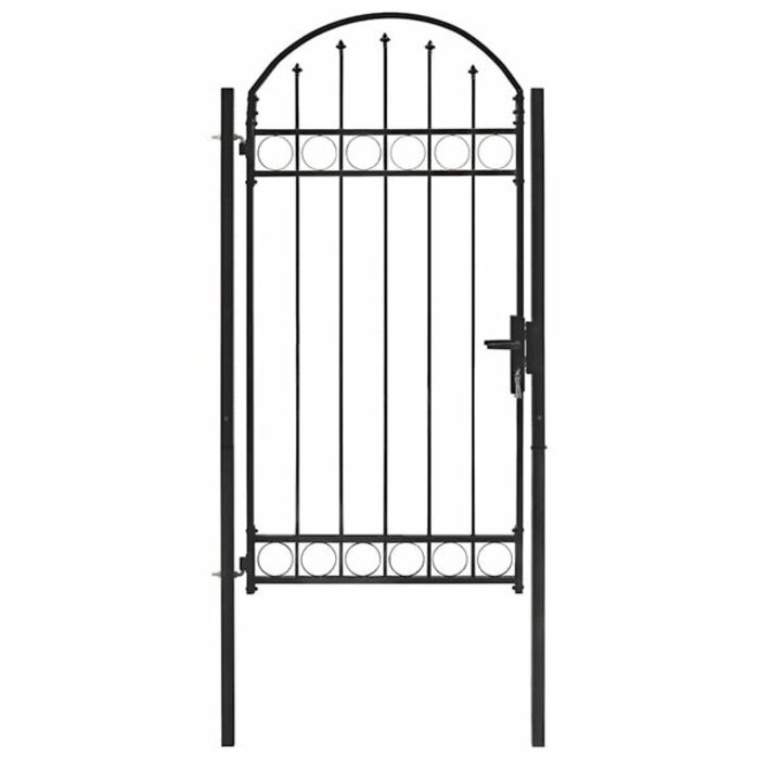 Vidaxl Portillon de jardin arqué en acier noir 100x250 cm - 35% de remise
