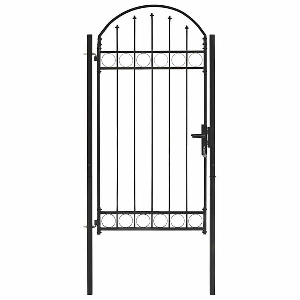 Vidaxl Portillon de jardin arqué en acier noir 100x250 cm - 35% de remise