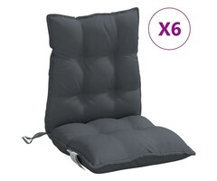 Vidaxl Lot de 6 coussins de chaise anthracite 100x50 cm - 34% de remise