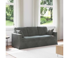 Vidaxl Canapé en velours gris foncé - 198 cm - 35% de remise