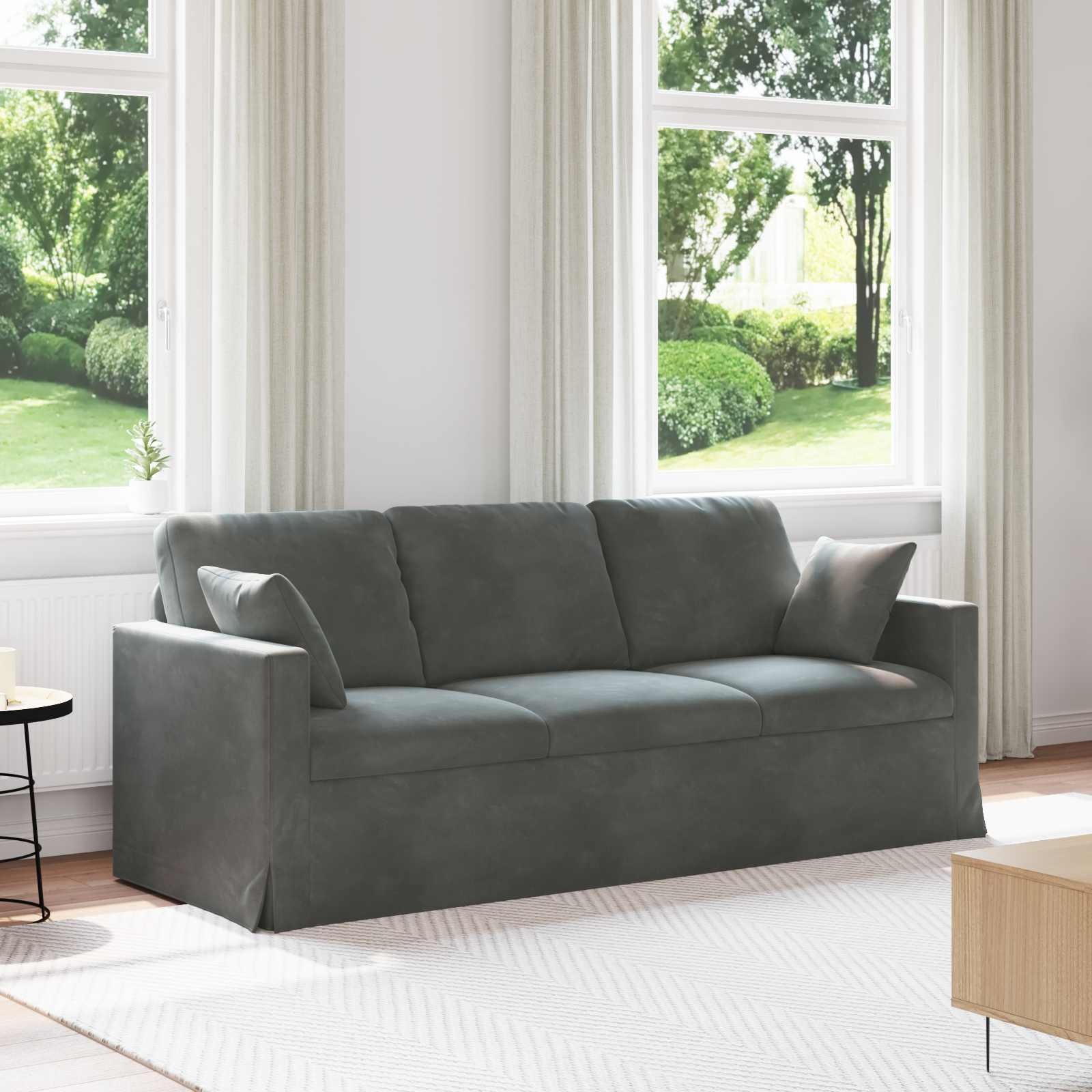 Vidaxl Canapé en velours gris foncé - 198 cm - 35% de remise