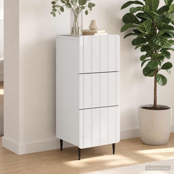 Commode blanche 3 tiroirs - 33x34,5x92 cm - 34% de remise