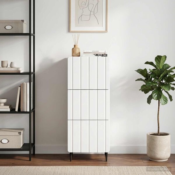 Commode blanche 3 tiroirs - 33x34,5x92 cm - 34% de remise