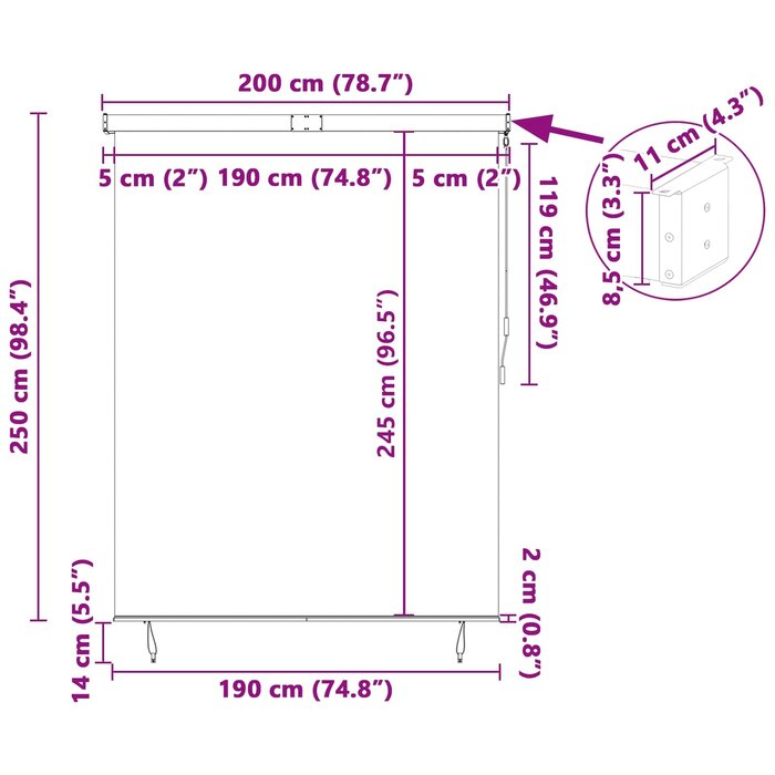 Vidaxl Store Enrouleur Extérieur Crème 200x250cm - 34% de remise