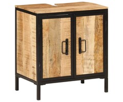 Vidaxl Meuble sous-lavabo en bois de manguier et fer - 55x35x60 cm - 34% de remise