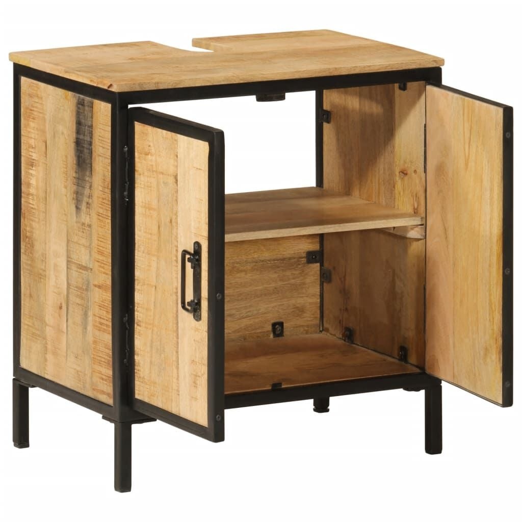 Vidaxl Meuble sous-lavabo en bois de manguier et fer - 55x35x60 cm - 34% de remise