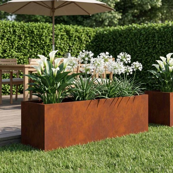 Vidaxl Jardinière en acier aspect rouille 80cm - 33% de remise