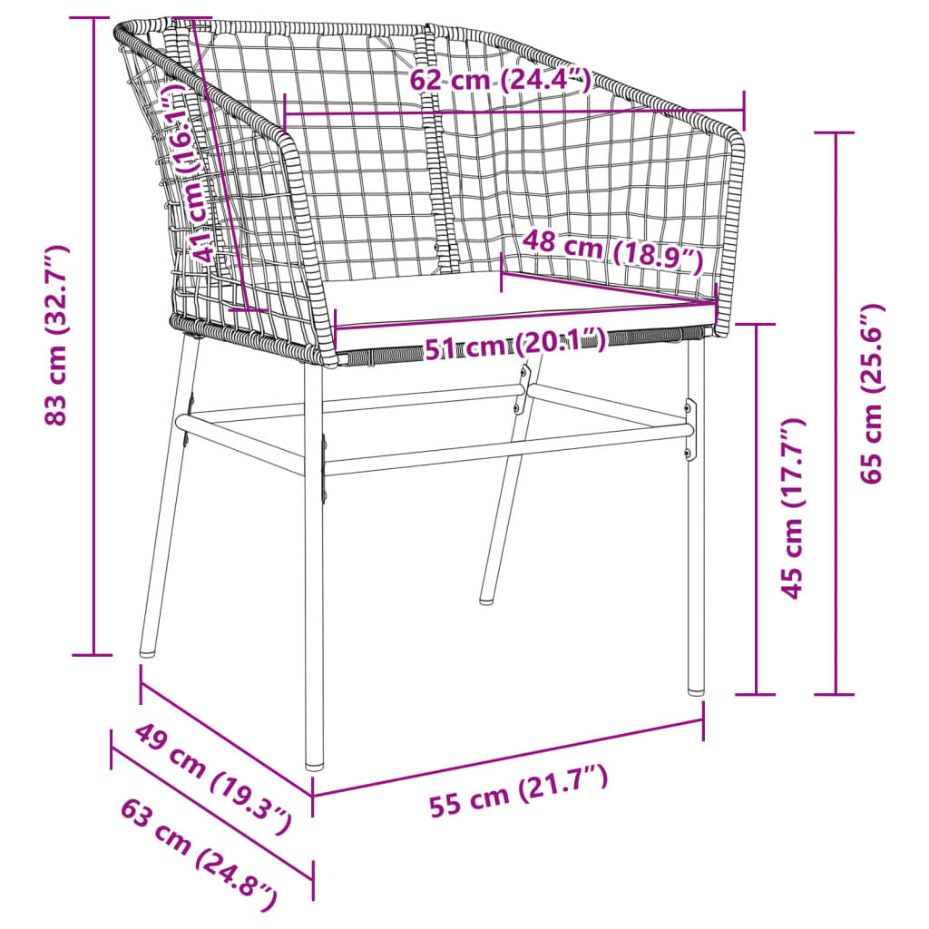 Vidaxl Lot de 2 chaises de jardin en rotin synthétique - 34% de remise